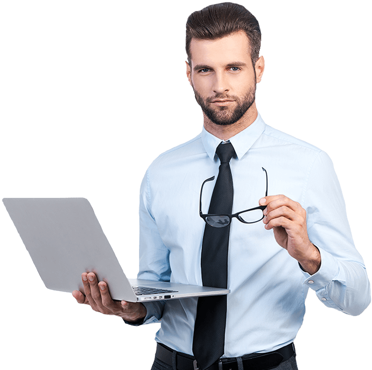 man the man with laptop